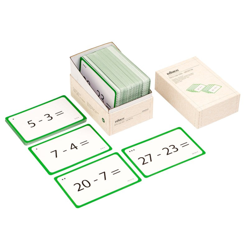 Maths flash cards - subtraction (NL)