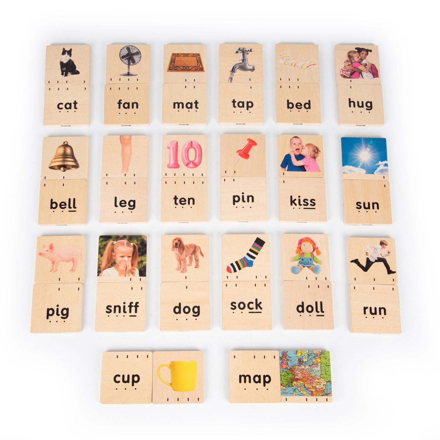 Wooden Phonics Reading Tiles