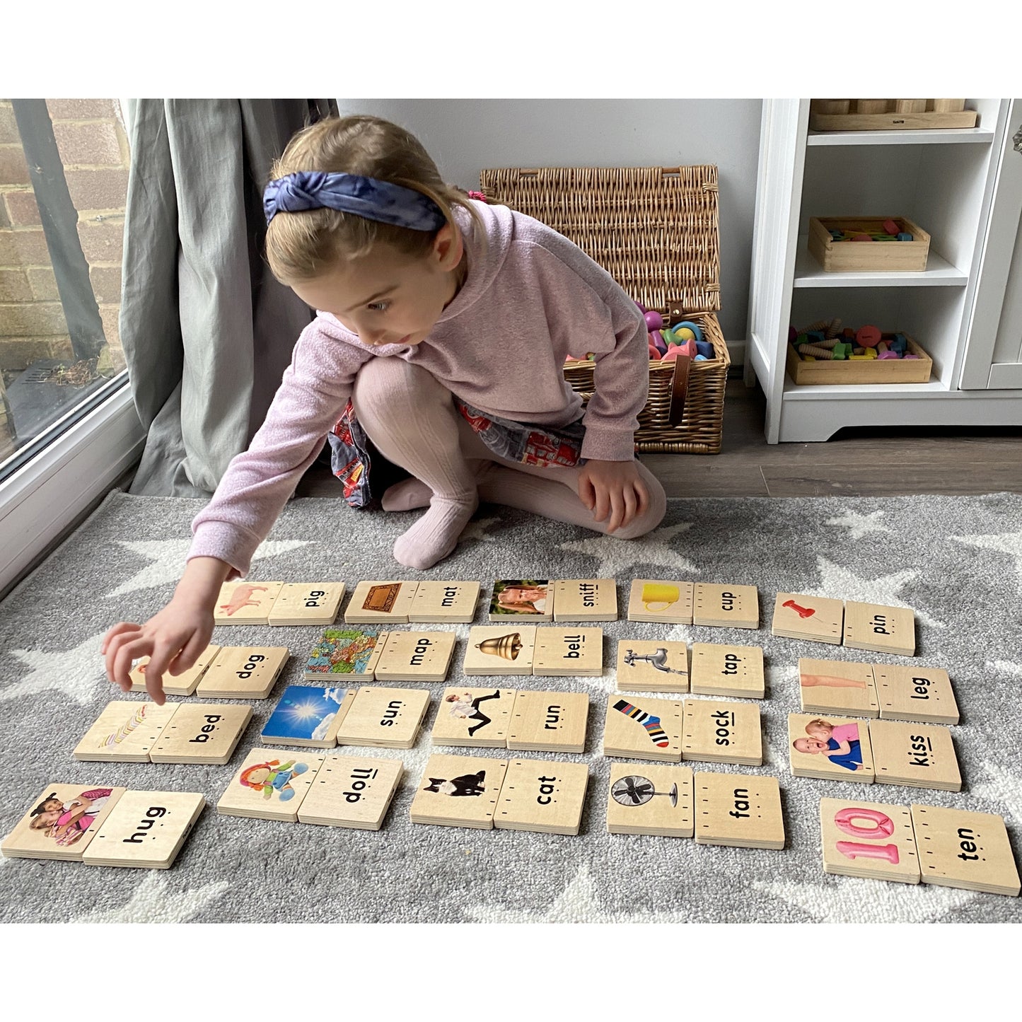 Wooden Phonics Reading Tiles