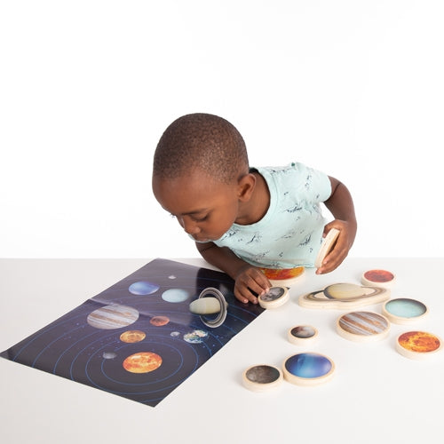 Solar System Wooden Discs / Mobile and Poster