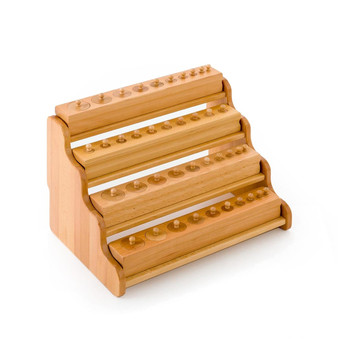 Montessori Knobbed and Knobless Cylinders Shelving Unit – Absorbent ...