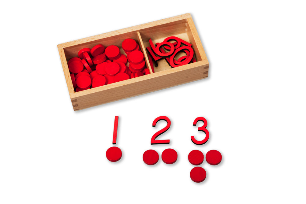 Small Cut-out Numerals and Counters - Red
