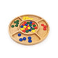 Wooden Round 4 Compartment Sorting Tray with Counters
