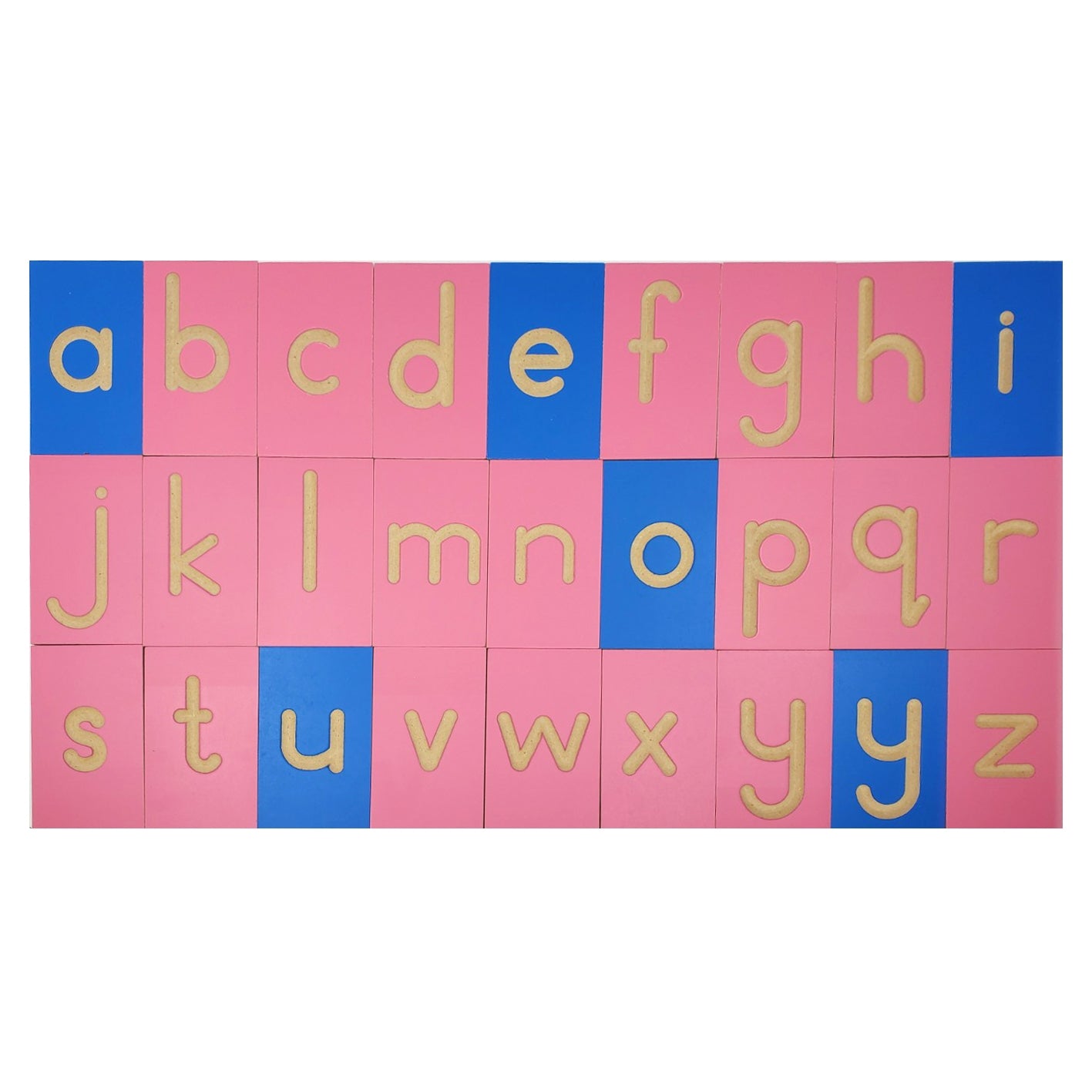 Mini Grooved Letter Tiles: Print Lower Case with Tray and Stylus