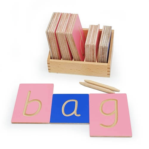 Montessori Large Grooved Letter Tiles: Sassoon Lower Case with Stylus