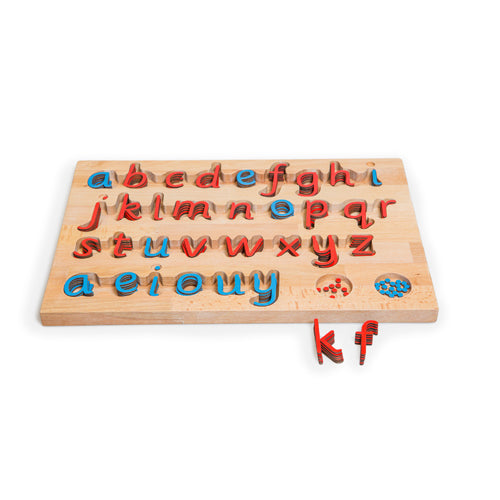 Montessori Sassoon SMA in red with blue vowels