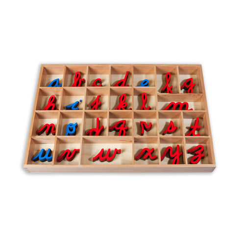 Montessori Cursive Movable Alphabet and Box