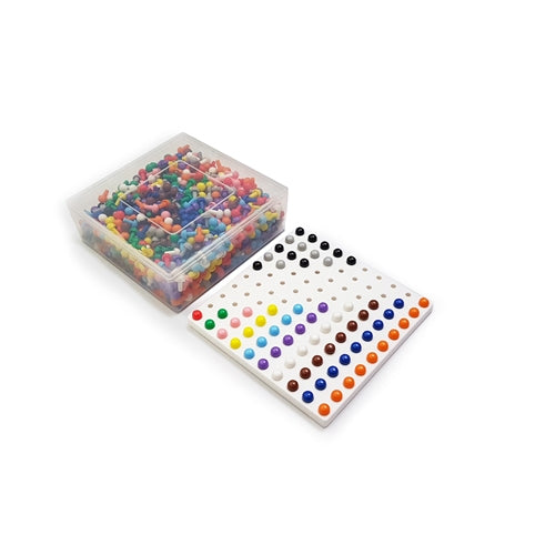 Peg Board with 1200 Montessori Coloured Pegs