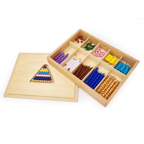Montessori 10 Short Bead Stairs in wooden box