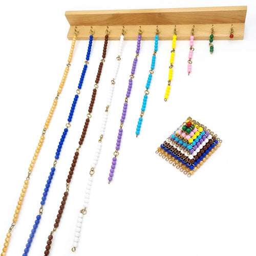 Montessori Short Bead Chains, Squares & Frame
