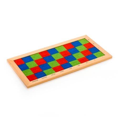 Montessori Multiplication Checker Board and tiles
