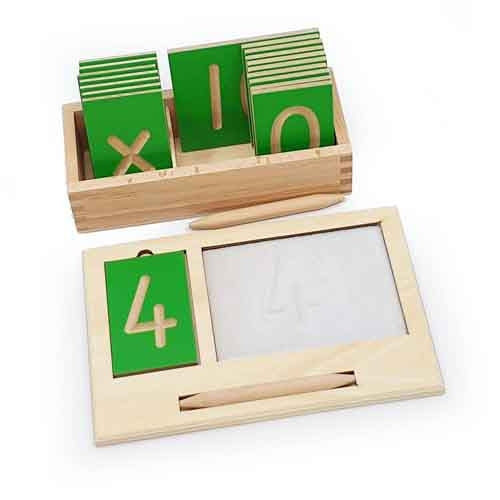 Montessori Mini Grooved Number Tiles with Stylus