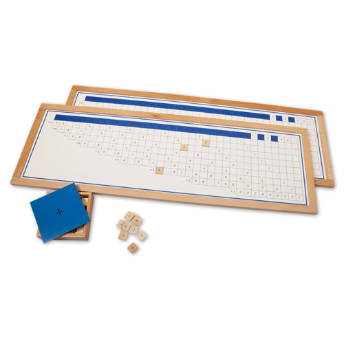 Montessori Outlet Box of Wooden Tiles for Division Working Charts