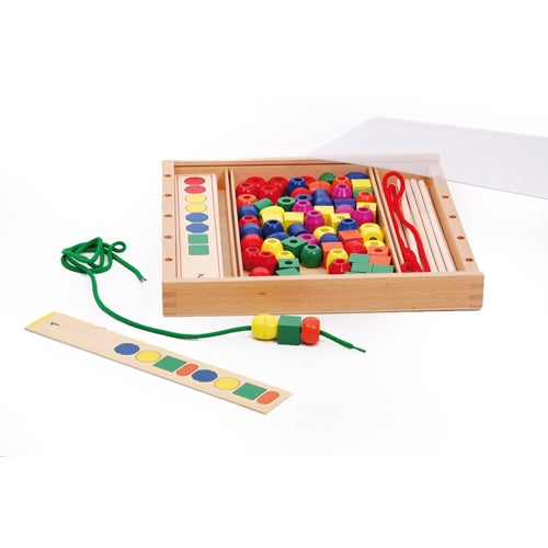 Montessori Toys Bead Sequencing Set, Montessori Threading Toys, Shape  Colors