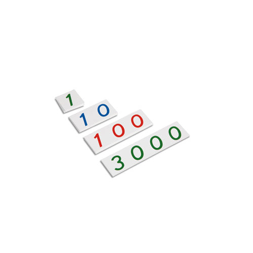 Nienhuis Montessori Small Number Cards 1-3000, Plastic