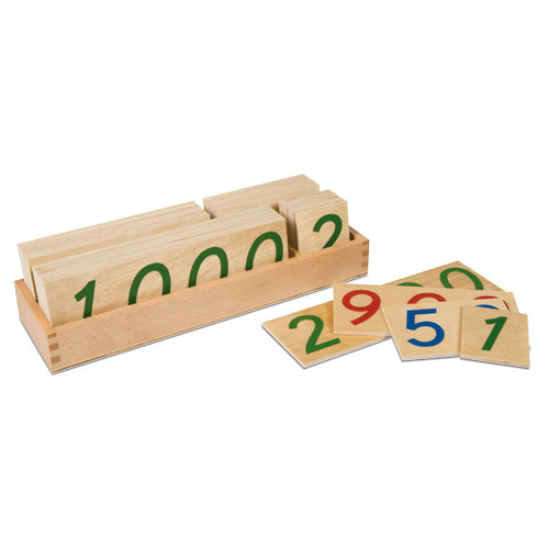 Nienhuis Montessori Wooden Number Cards 1-9000, Large