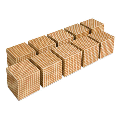 Nienhuis Montessori Wooden Cube Of 1000, Per 10