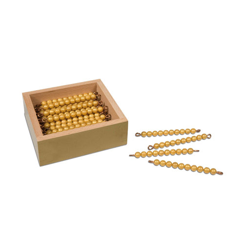 Nienhuis Montessori 45 Golden Bars Of 10 W.Box, Ind.Beads Ny