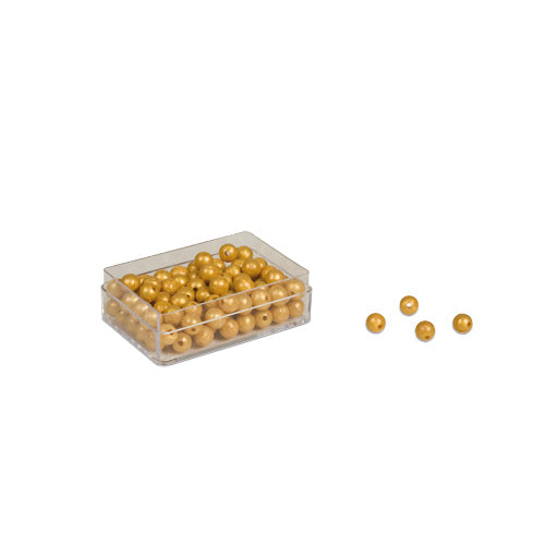 Nienhuis Montessori 100 Golden Bead Units - Individual Beads Nylon (with hole)