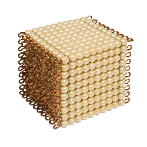 Nienhuis Montessori One Golden Bead Cube Of 1000, Glass Bead