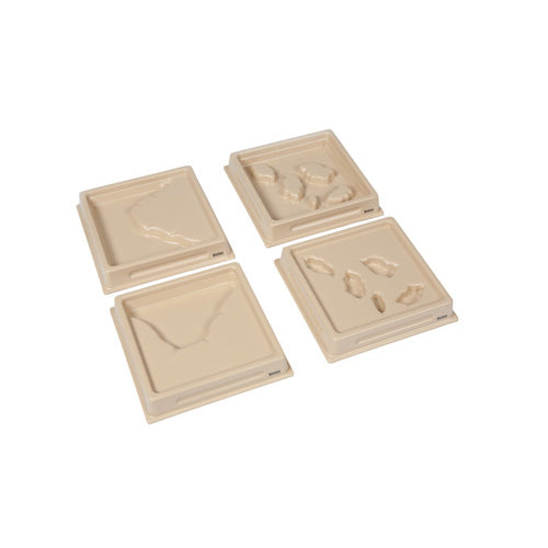 Nienhuis Montessori Land And Water Form Trays, Set 2