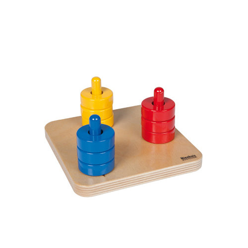 Nienhuis Montessori Colored Discs On 3 Colored Dowels