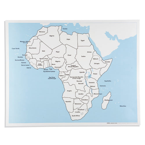 Nienhuis Montessori Csm, Africa Labeled Control Map