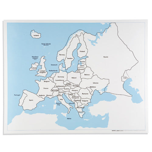 Nienhuis Montessori Csm, Europe Labeled Control Map