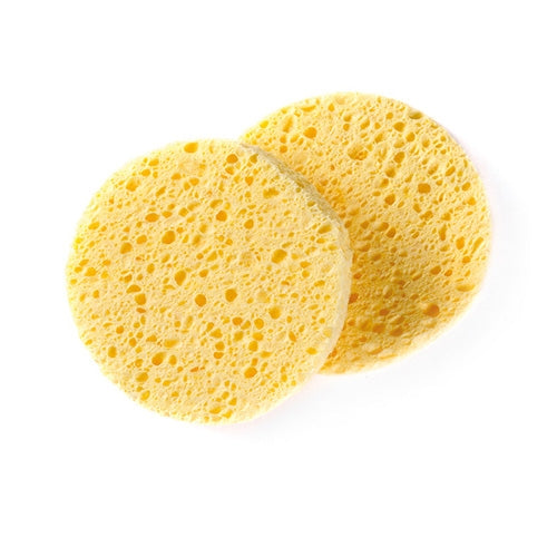 2 Circular Natural Cellulose Sponges