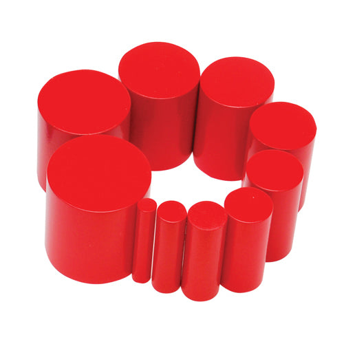 Montessori Outlet Red knobless cylinders in a box