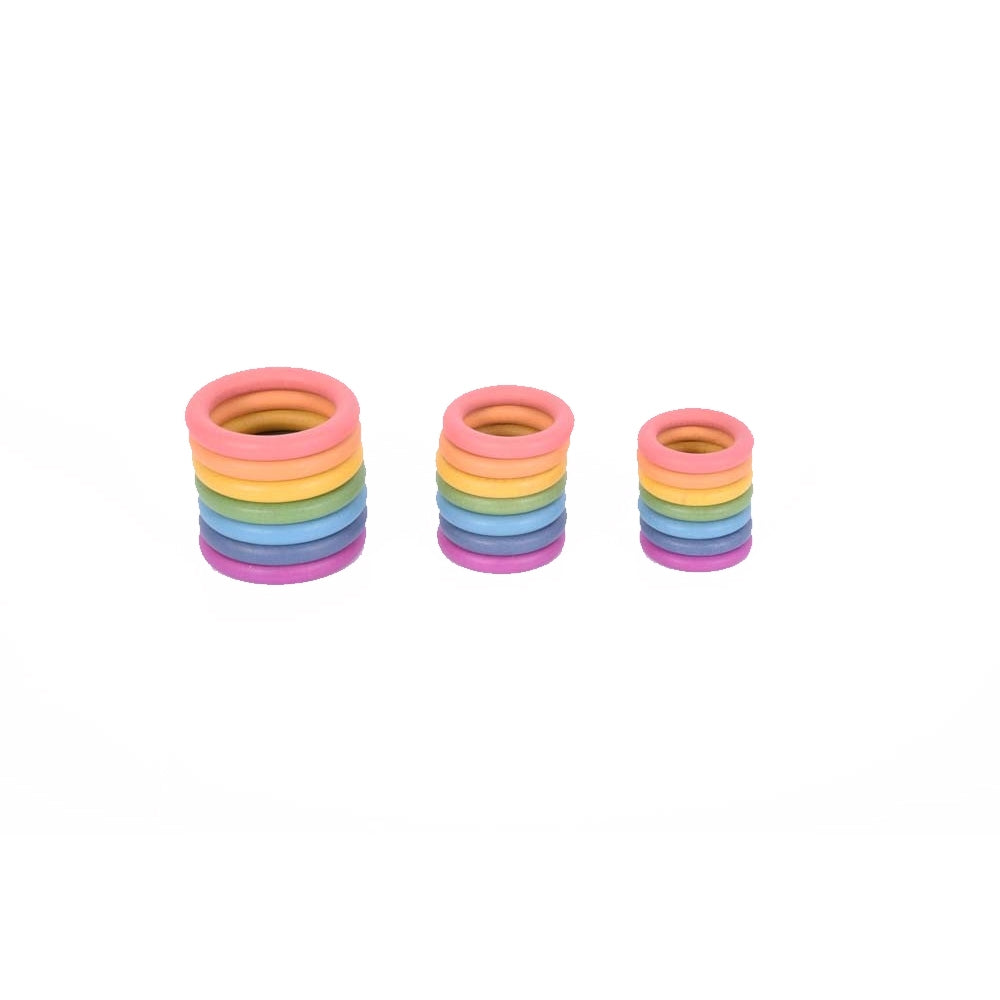 Rainbow Wooden Rings for Treasure Basket