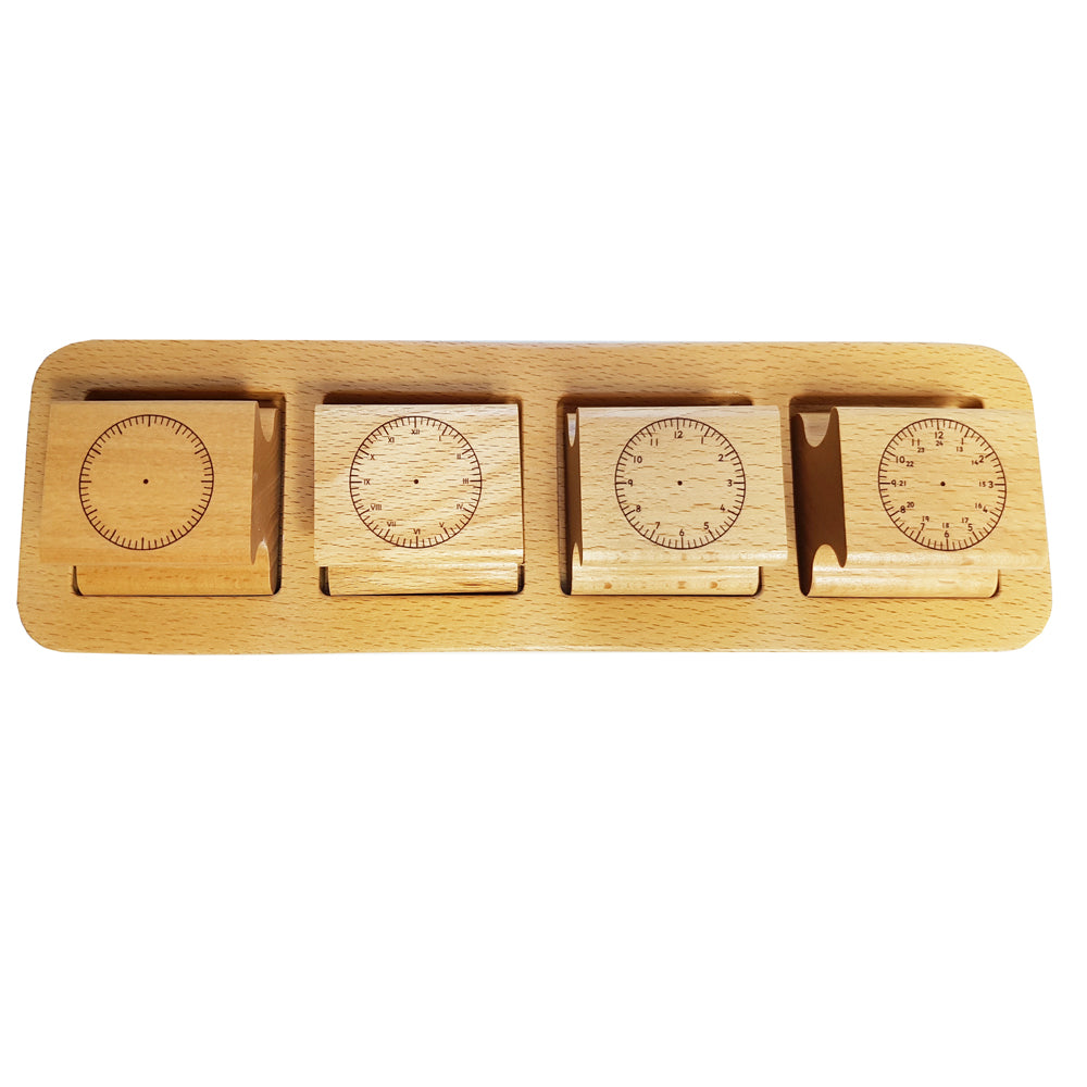 Montessori Set of 4 Wooden Clock Stamps