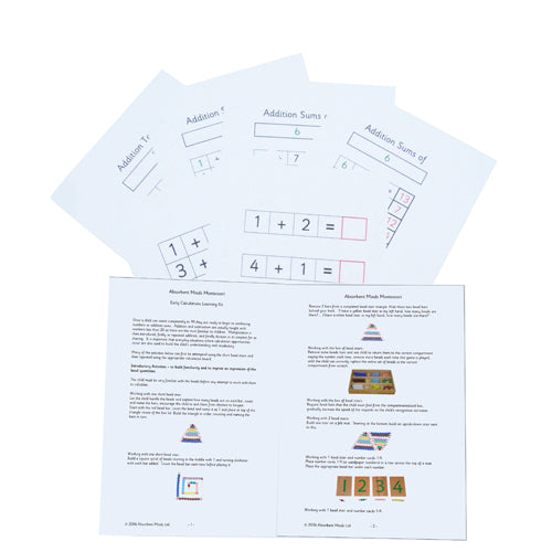 Montessori Early Calculations Notes and Worksheets